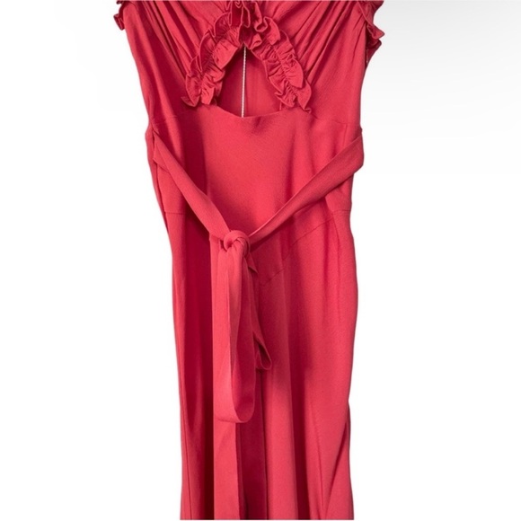 Doen Amoretta Maxi Dress Tigerlily Red V-Neck Ruffled Cut Out Size XXS NEW - Picture 13 of 16